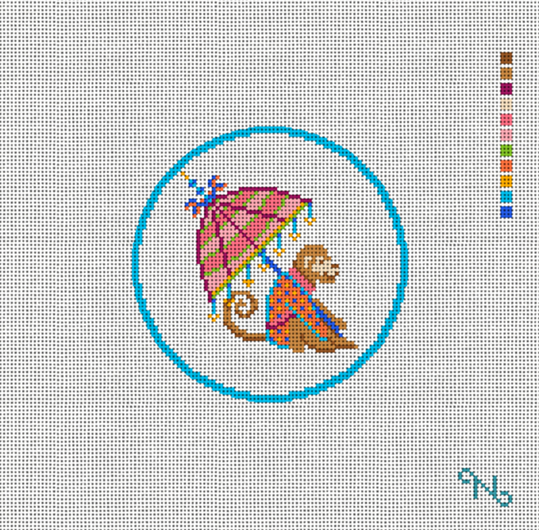 Needlepaint - Not My Monkeys Blue