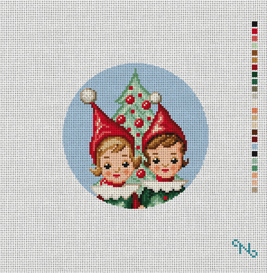 Needlepaint - Vintage Pixie Elves