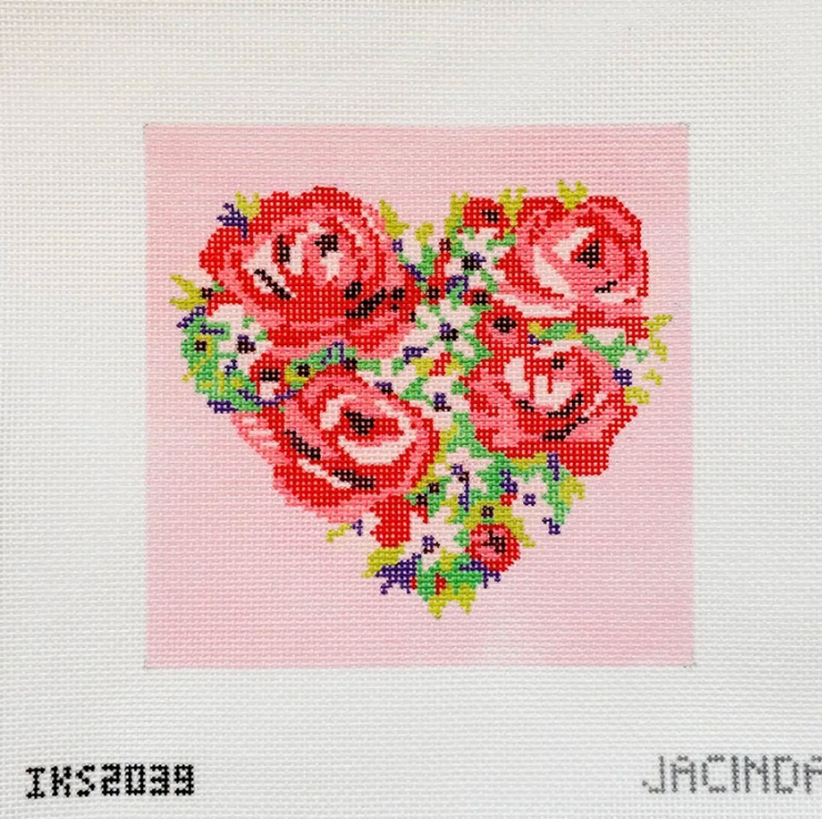 Initial K - Large Flower Heart