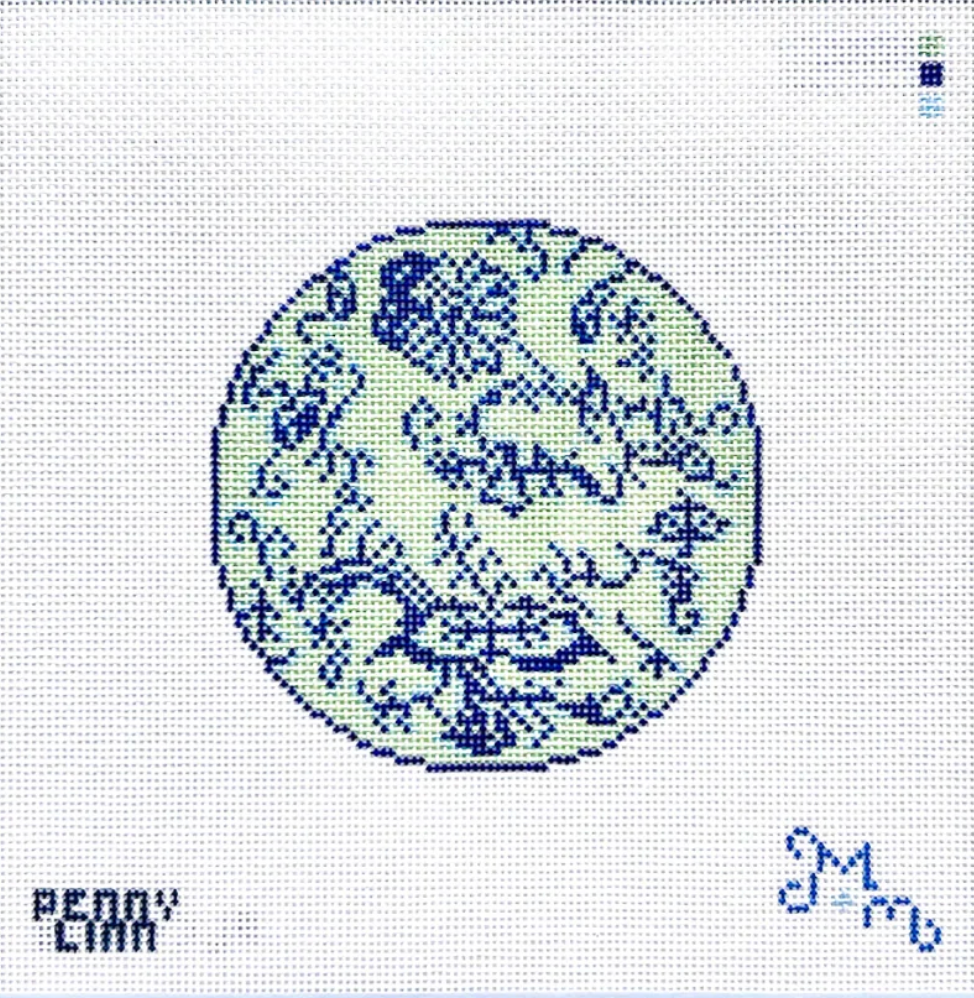 Marie & Maxwell - Blue and Green Floral Round