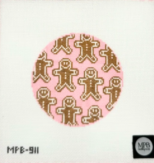 MPB Needlepoint - Pink Gingerbread Friends