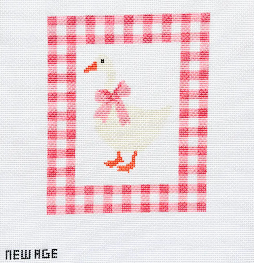 New Age Needlepoint - Pink Gingham Goose