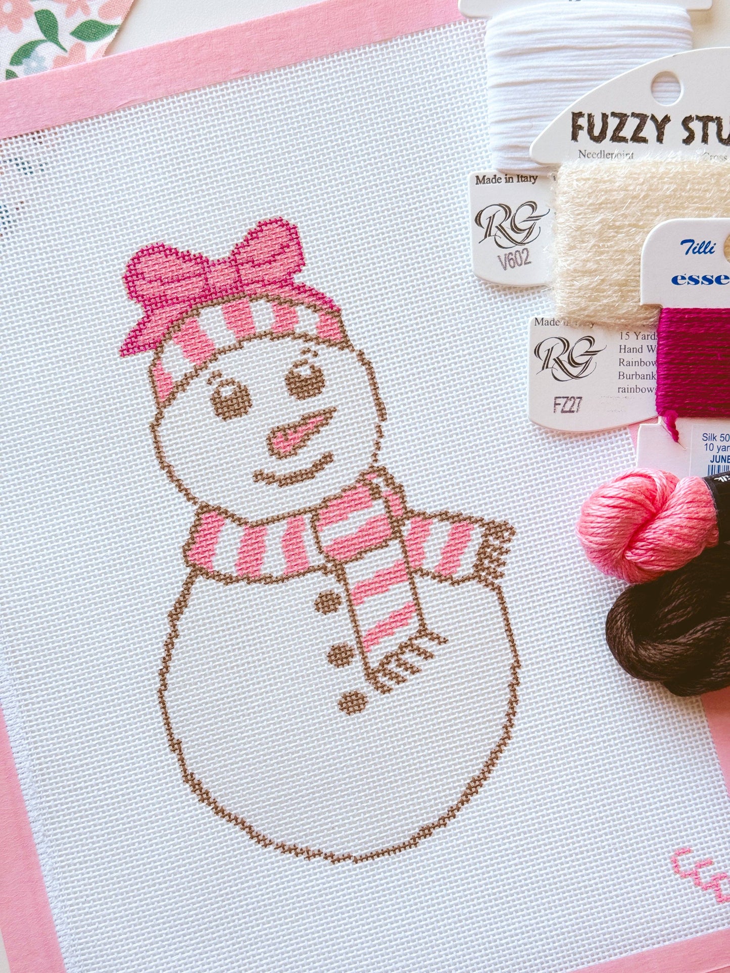 Cotswold Designs Pink Snowman