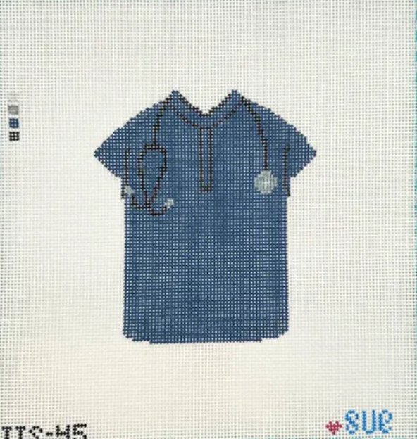The Stitching Sue - Navy Scrub Top