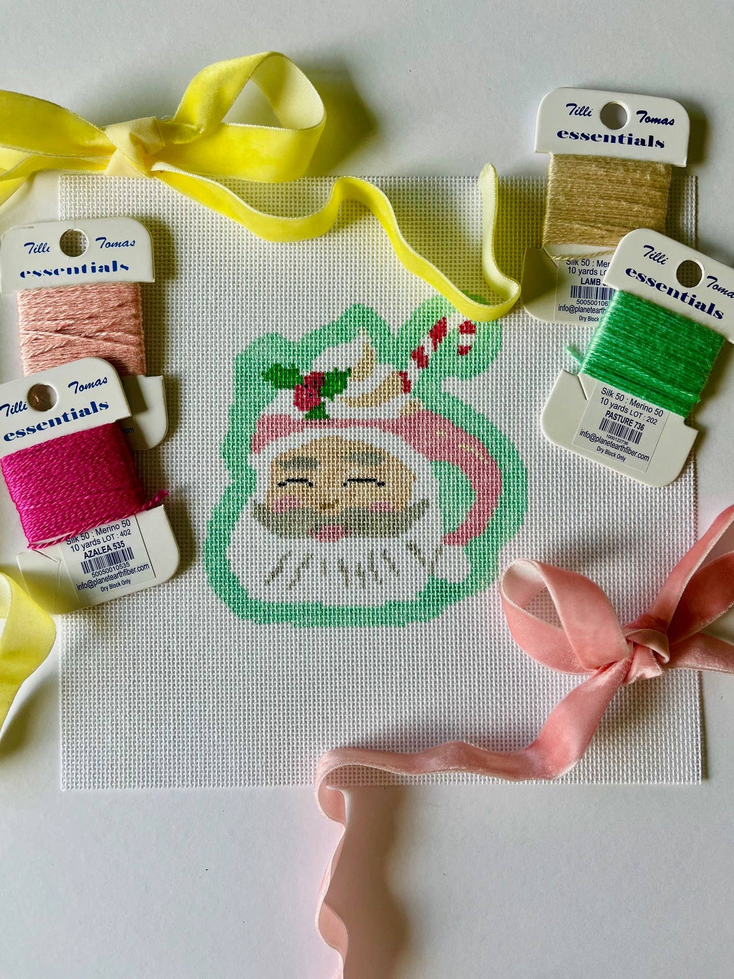 Santa Mug Handpainted Needlepoint Canvas
