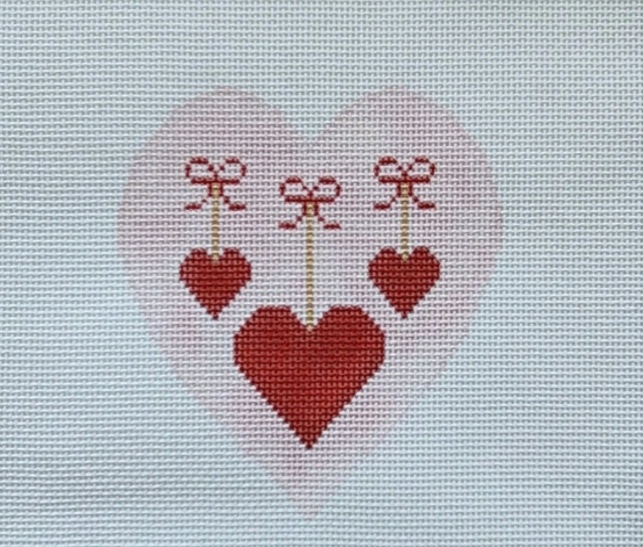 Silver Stitch Needlepoint - Valentine's Hanging Hearts