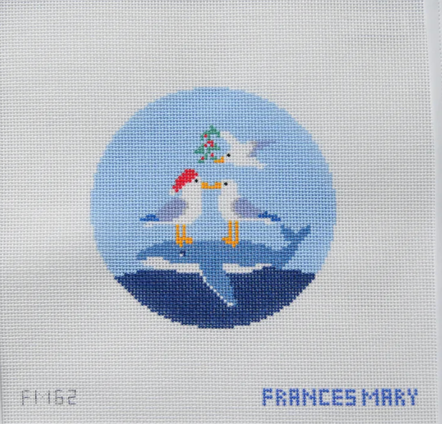 Frances Mary Needlepoint - Seagulls Under the Mistletoe