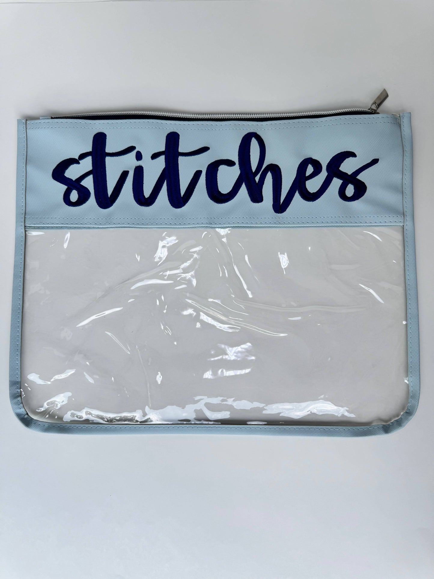 "Stitches" Embroidered Needlepoint Project Bag