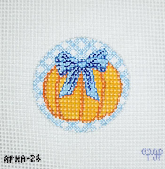 A Poore Girl Paints - Gingham Pumpkin Blue