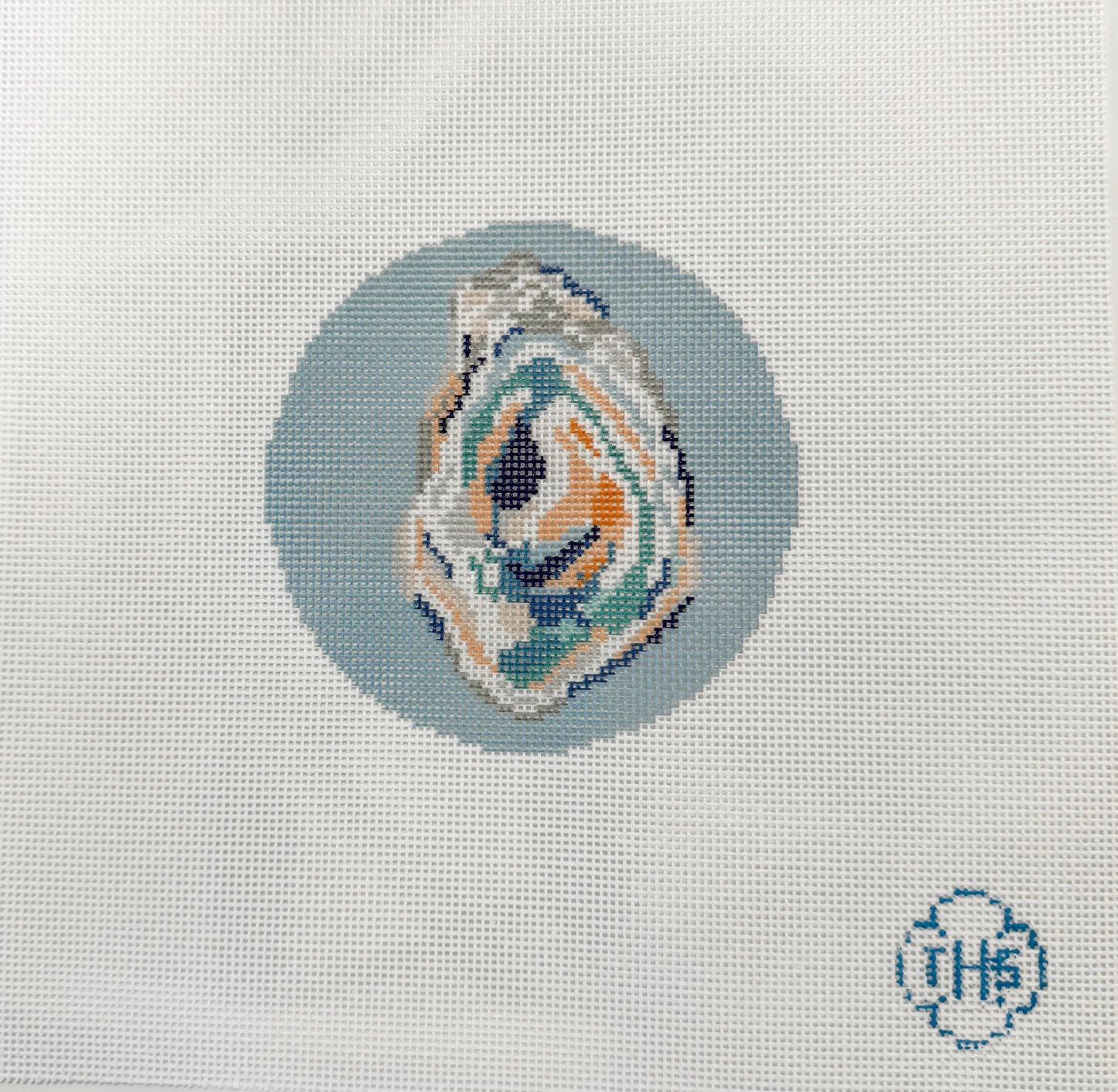 The Stitched Hydrangea - Oyster Round