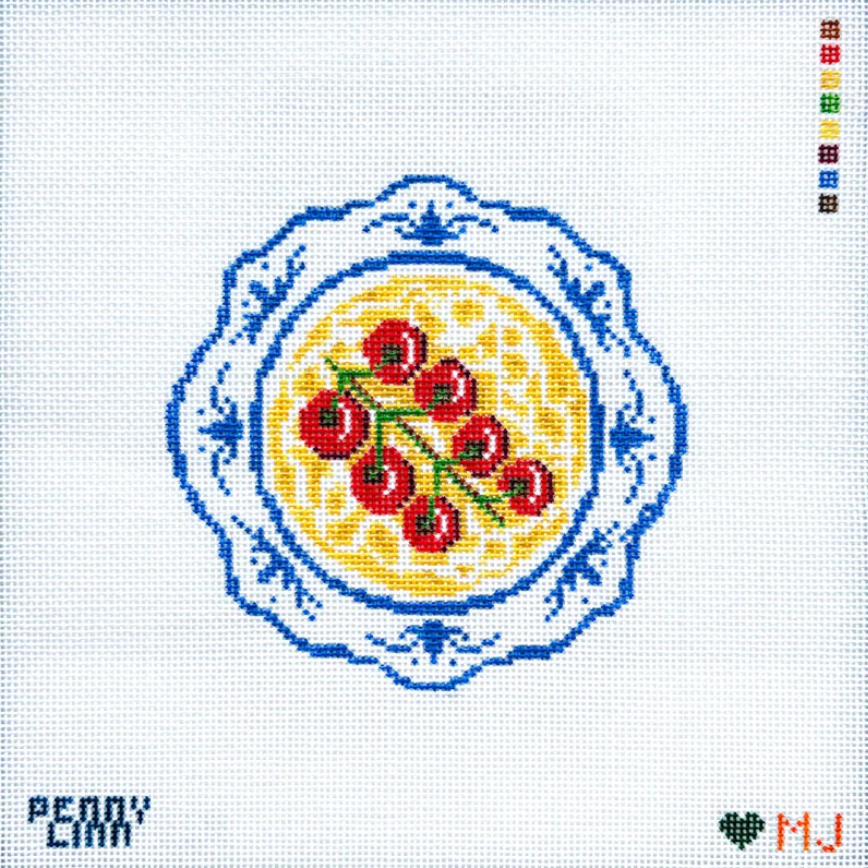 Mason June - Tomatoes and Noodles on Blue Plate