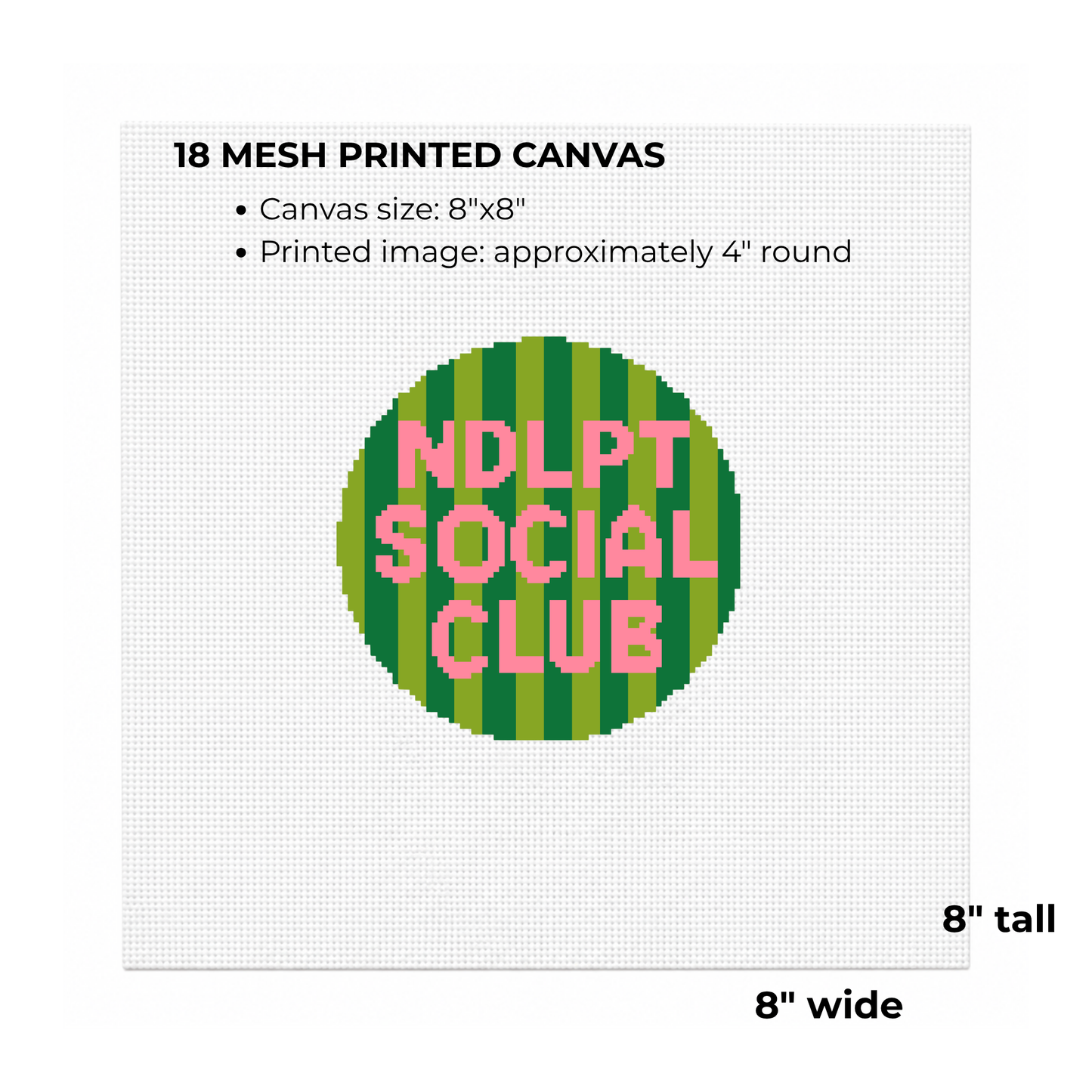 Social Club 13 Mesh Needlepoint Canvas |4" | round