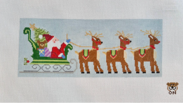 Otter Needlepoint - Santa's Sleigh