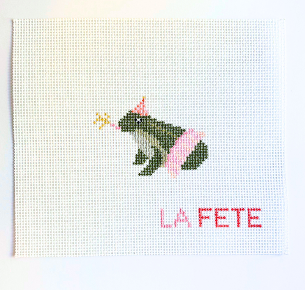 Party Animals - Frog Needlepoint Canvas