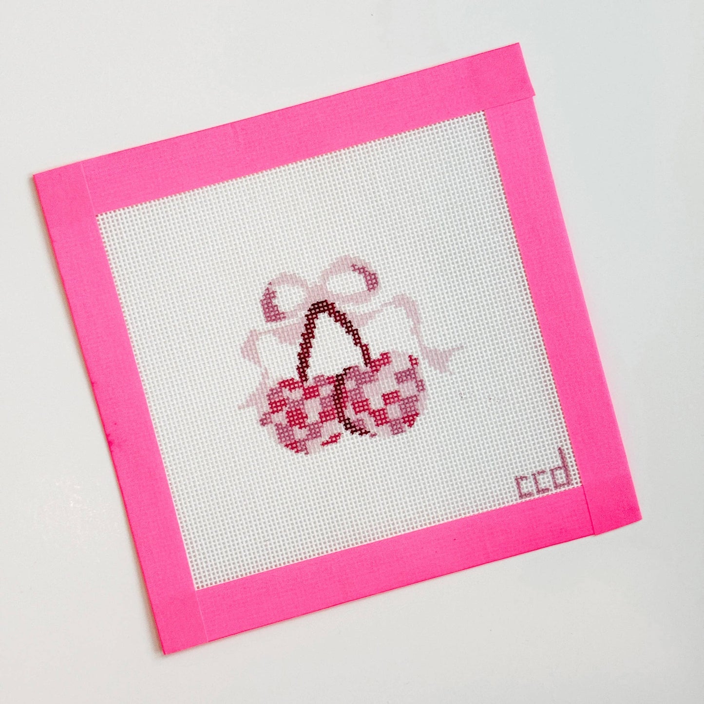 Disco Cherries Coquette Needlepoint Canvas, 18 mesh, 3”