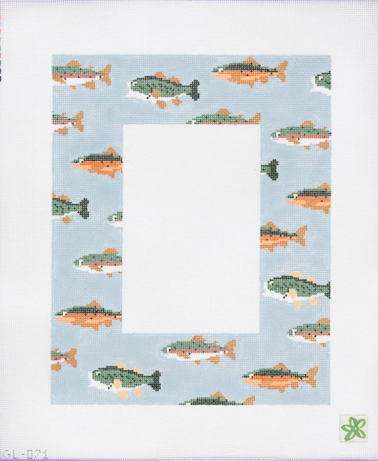 Dogwood Needlepoint -Stream of Fish Frame