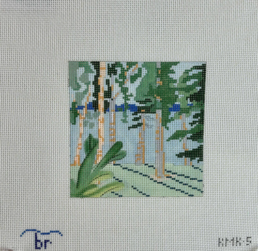 Blue Ridge Stitchery Birch Tree Lake View