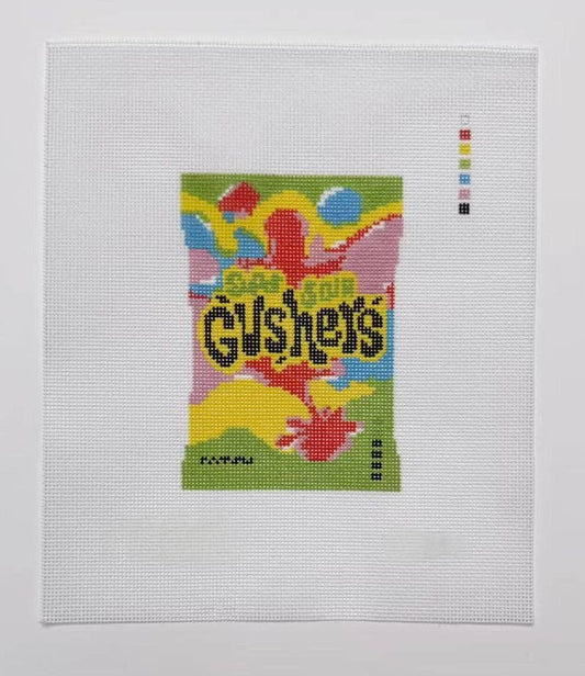 Sour Gushers Handpainted Needlepoint Canvas