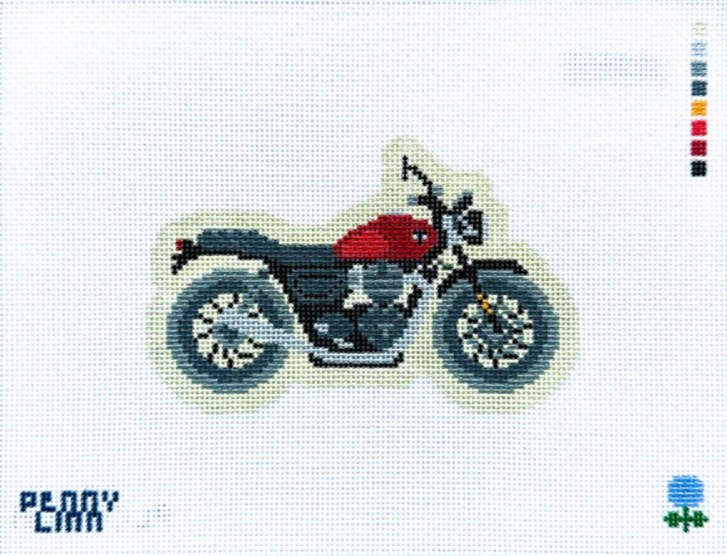 Blue Hydrangea Stitcher - Bonneville Motorcycle