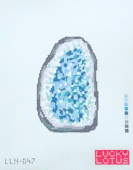 Lucky Lotus Needlepoint - Celestine Geode