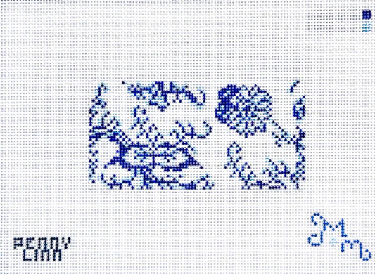 Marie & Maxwell - Blue and White Rectangle