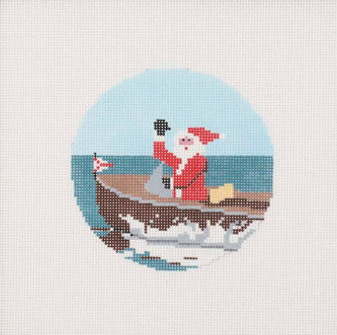 Ann Kaye Studio -Sporty Santa Boating