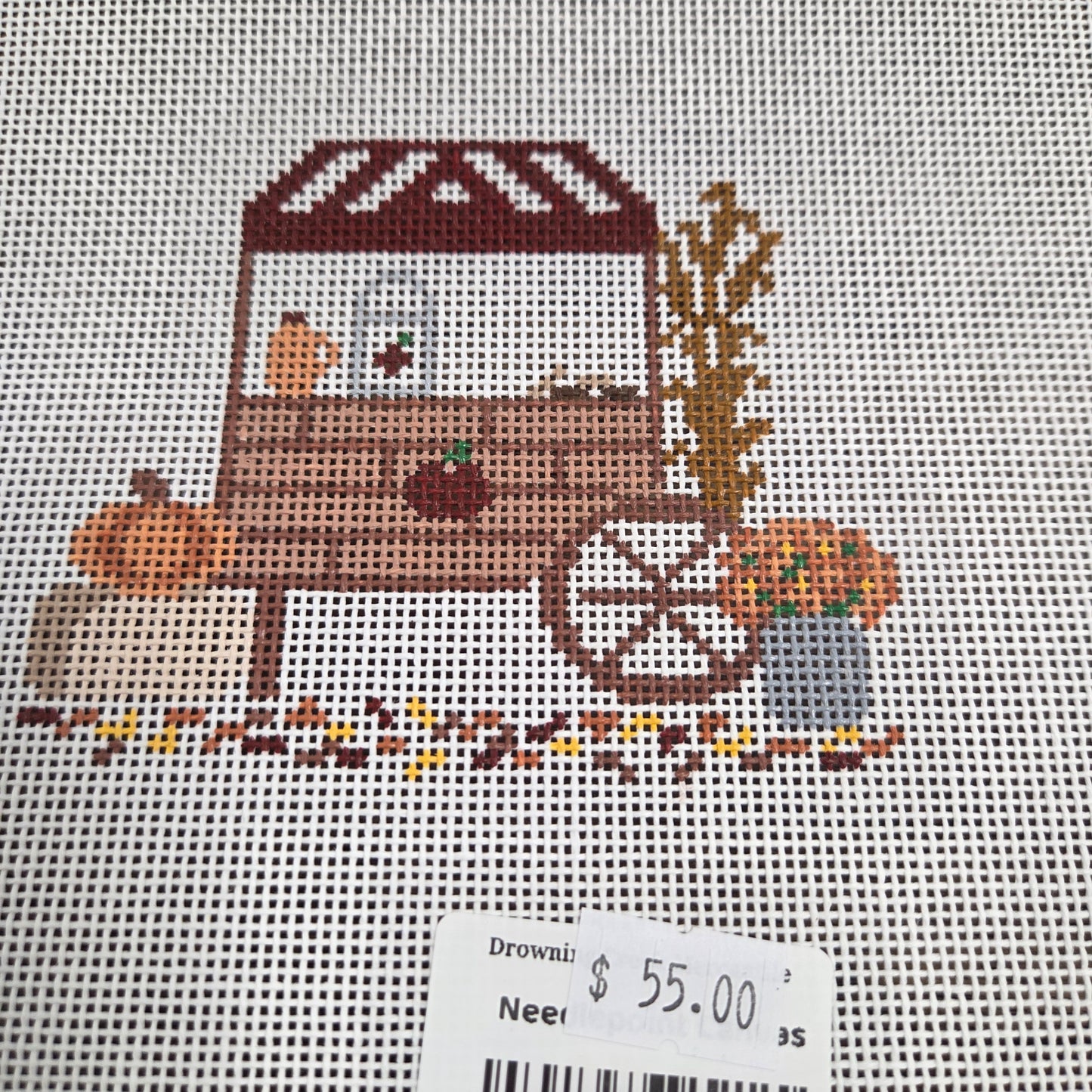 Fall Cart Needlepoint Canvas