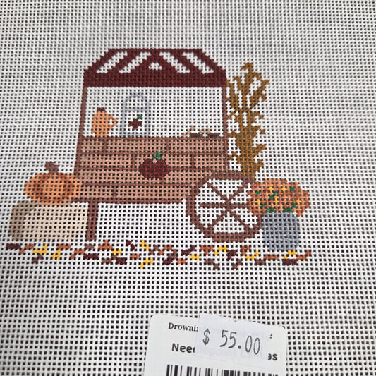 Fall Cart Needlepoint Canvas