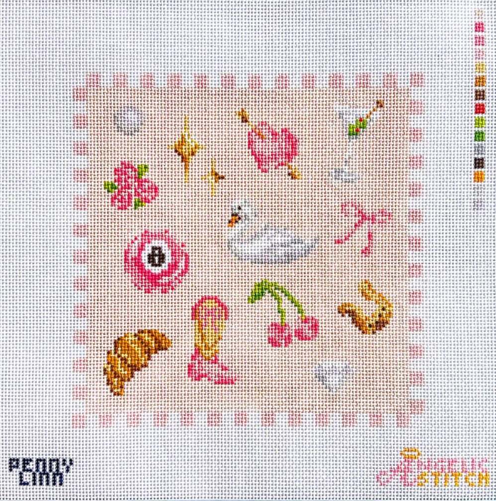The Angelic Stitch - Coquette Motif Square Pink