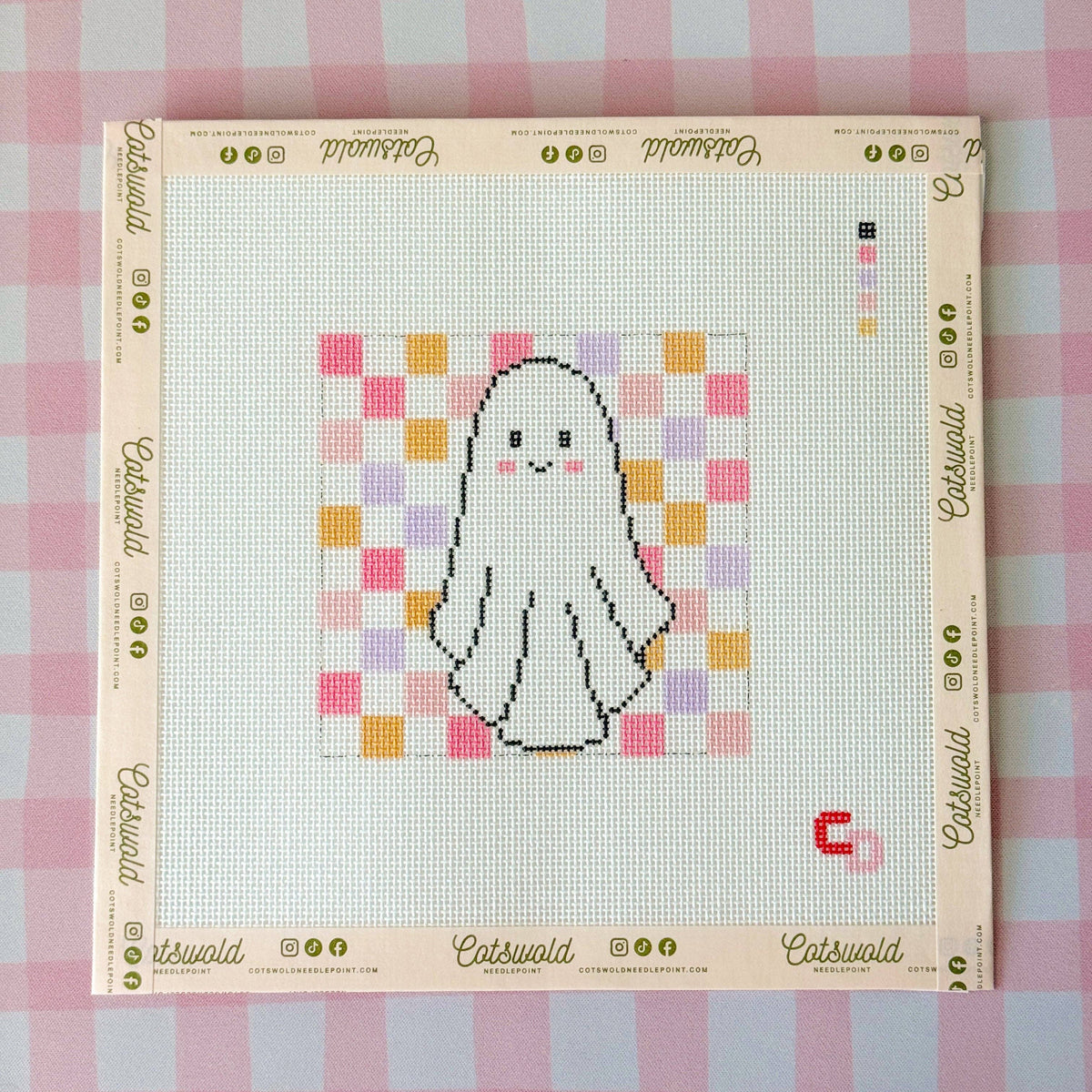 Cotswold Designs -Retro Checkered Ghost Halloween