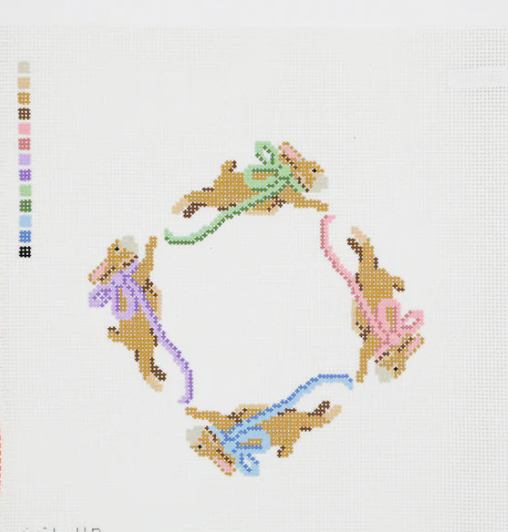 Dogwood Needlepoint - Jumping Bunnies