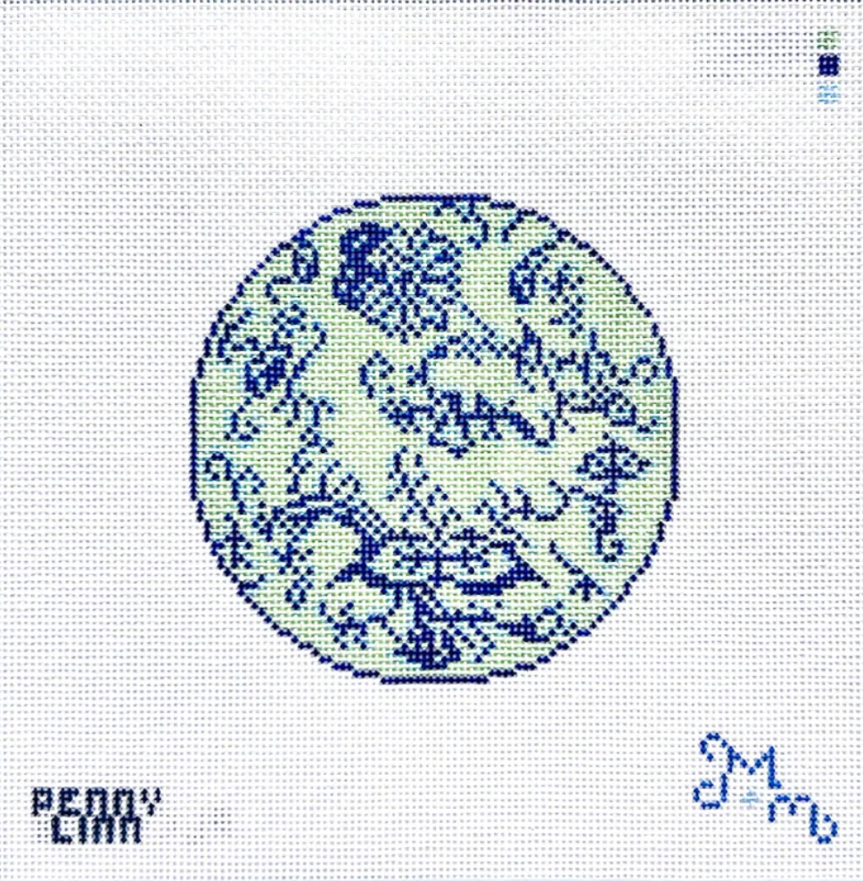 Marie and Maxwell - Blue and Green Floral Round
