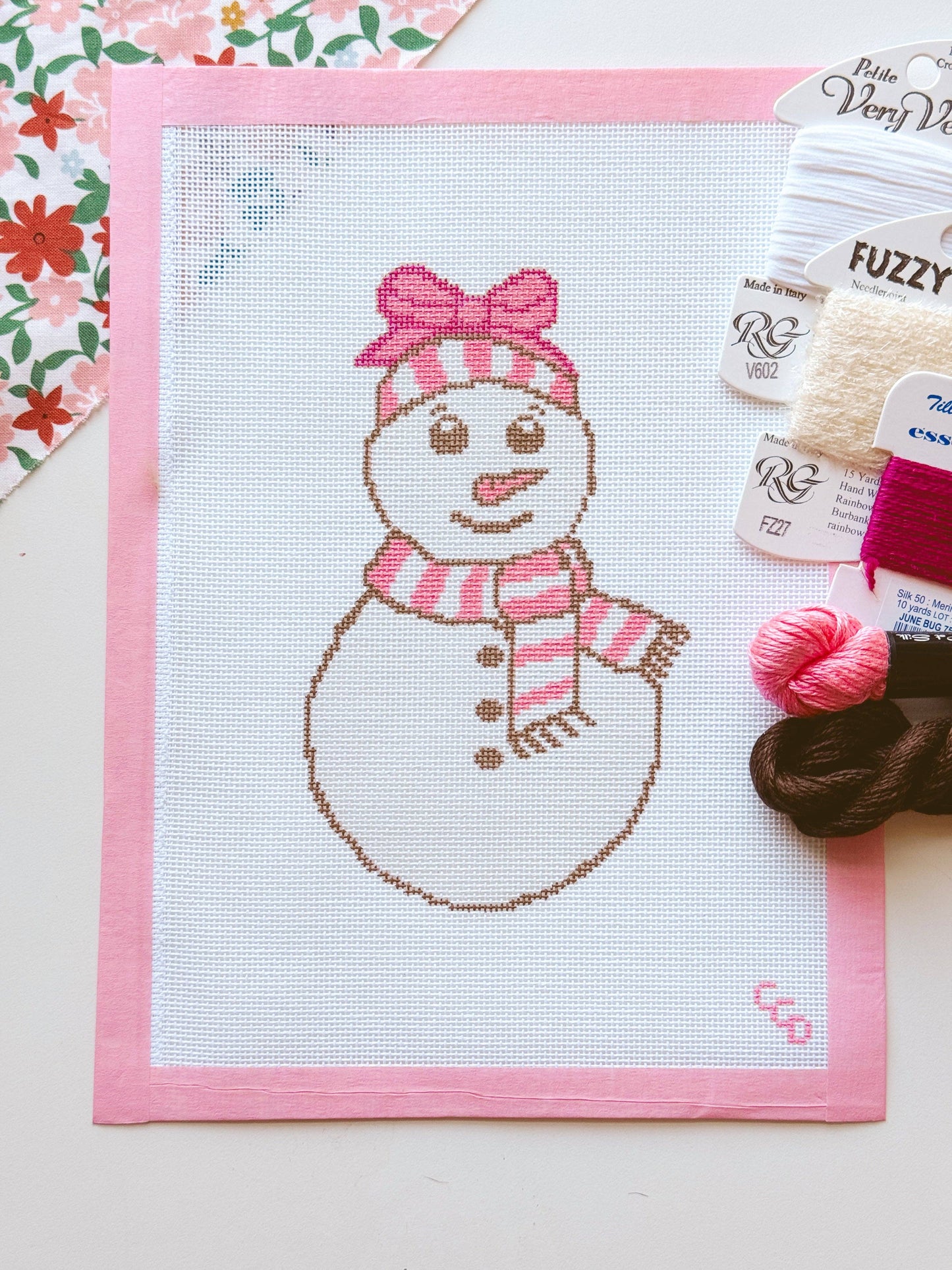 Cotswold Designs Pink Snowman