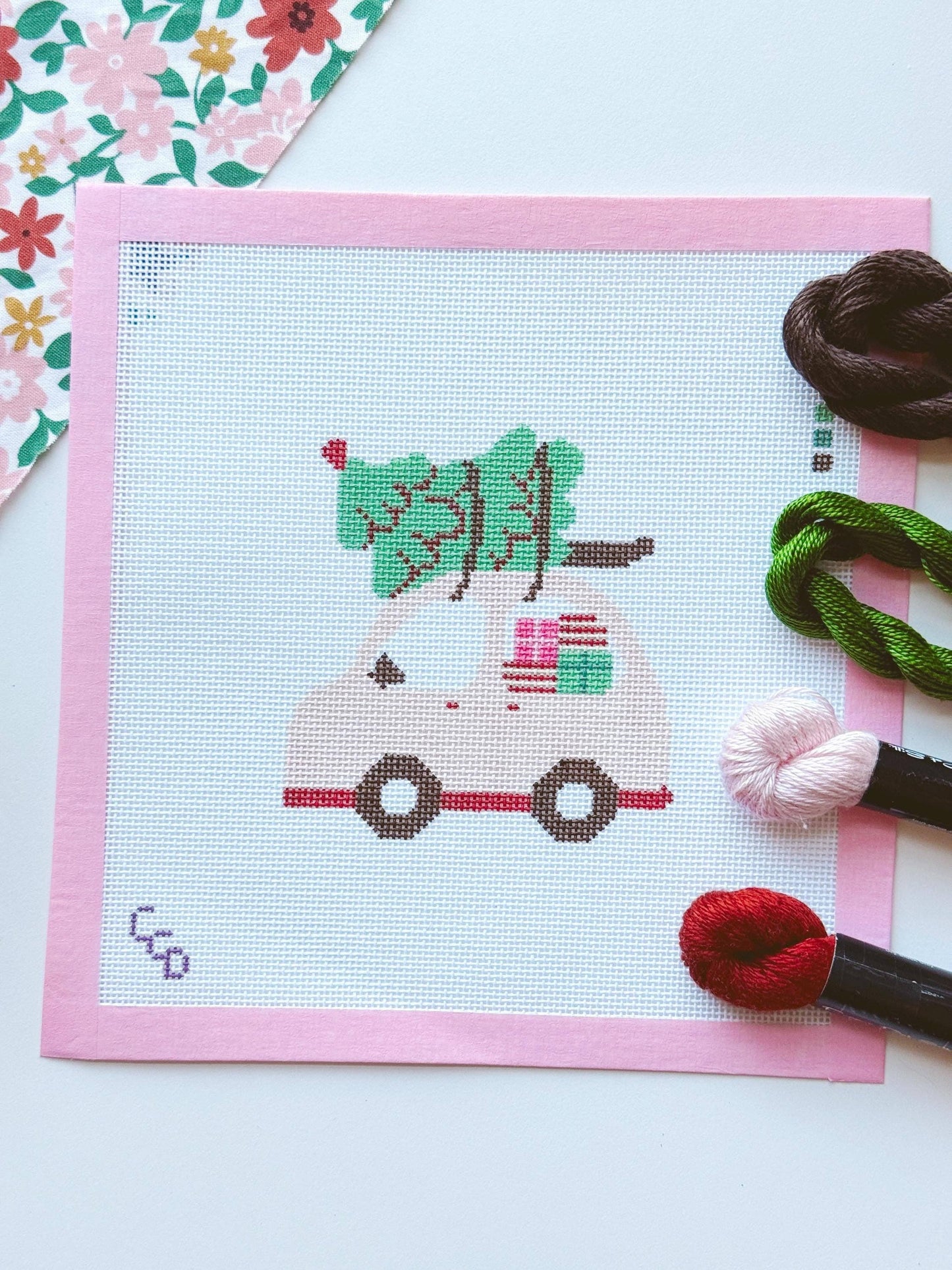 Christmas Car Needlepoint