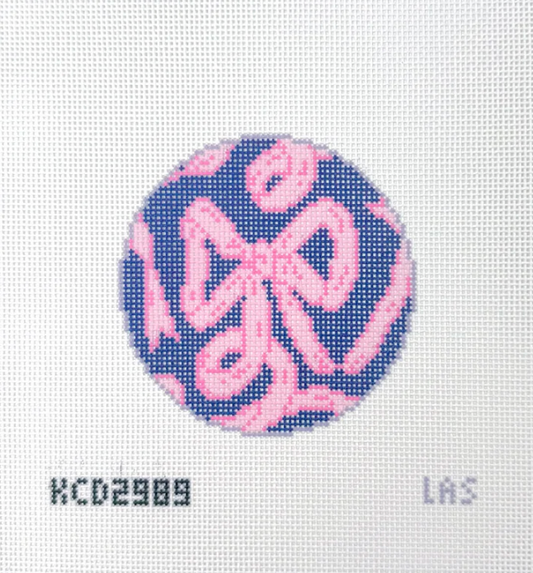 Liesel Anne Studios - Pink Bow on Navy