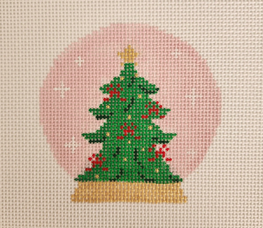 Silver Stitch Needlepoint - Tree Snow Globe