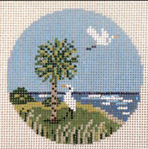 Needle Crossings - Egrets and Palmetto