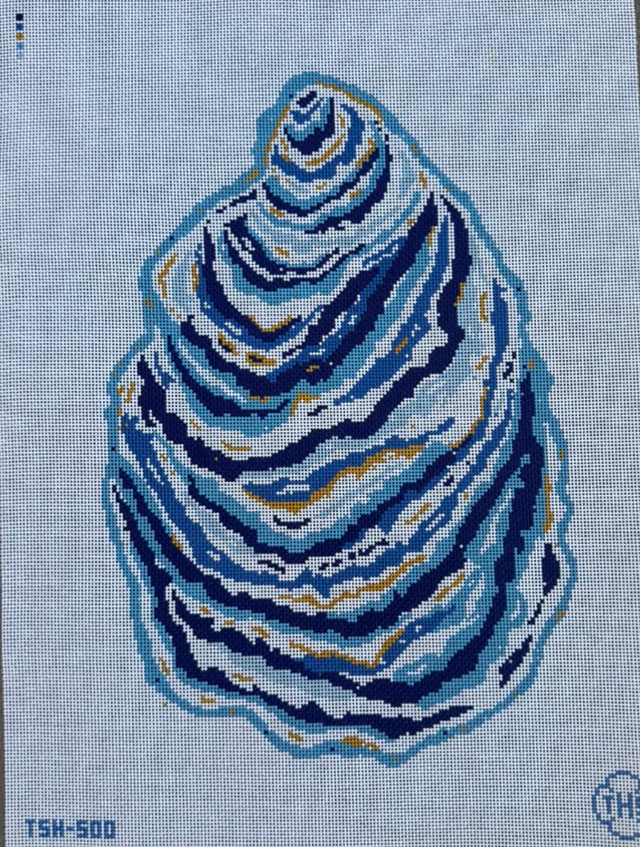 The Stitched Hydrangea - Large Oyster Blue