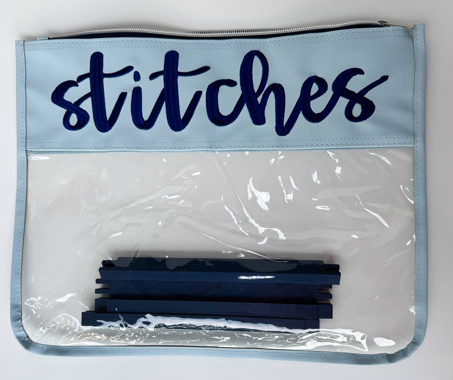 "Stitches" Embroidered Needlepoint Project Bag