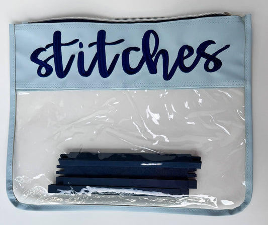"Stitches" Embroidered Needlepoint Project Bag