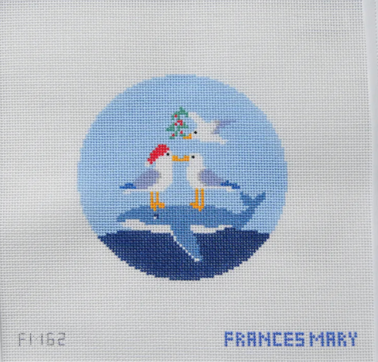 Frances Mary Needlepoint - Seagulls Under the Mistletoe