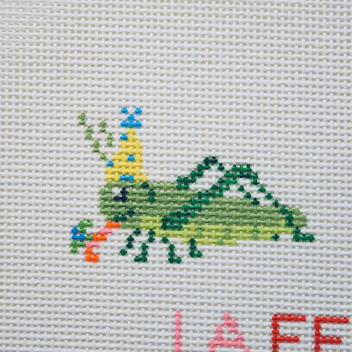 Party Animals - Grasshopper Hand Painted Needlepoint Canvas