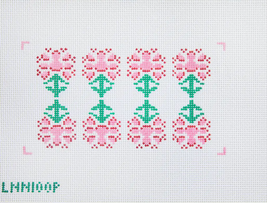 Late Night Needlepoint - Pink Block Print