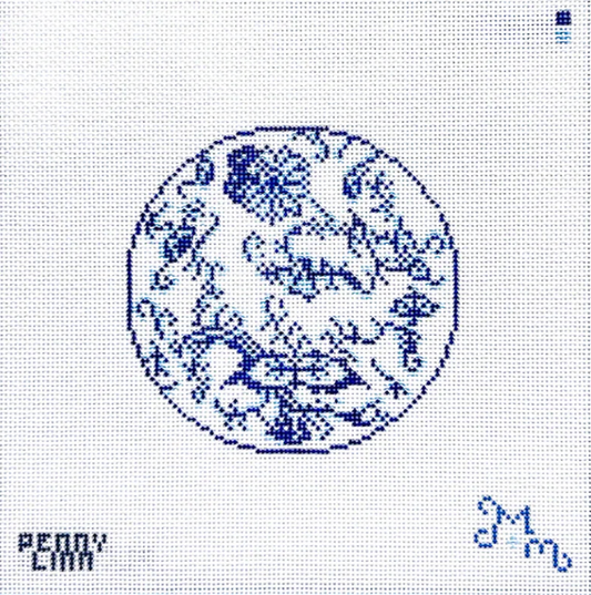 Marie & Maxwell - Blue and White Floral Round