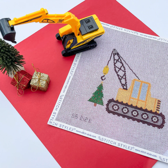 Stitch Style - Christmas Construction Crane with Tree