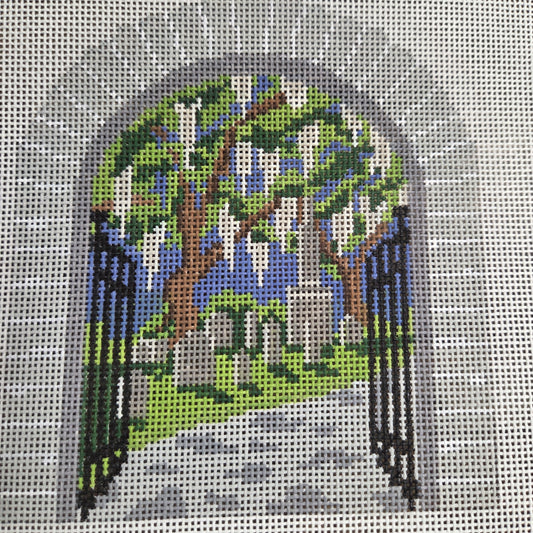 Cemetary Entrance Needlepoint Canvas