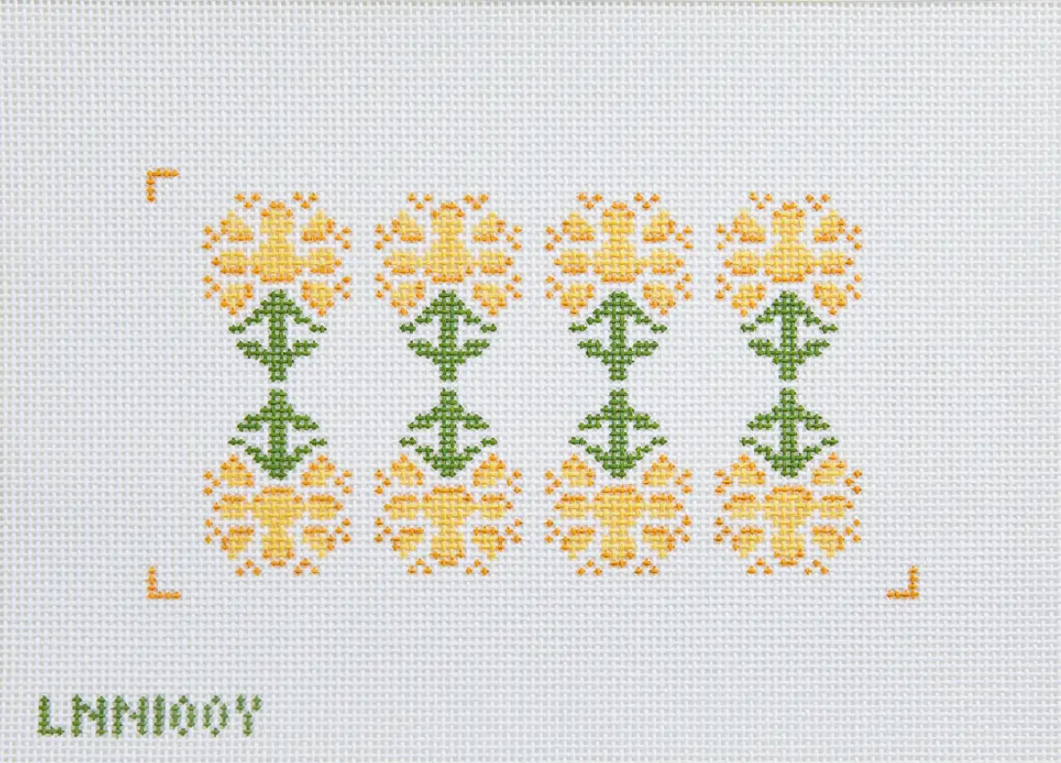 Late Night Needlepoint - Yellow Block Print