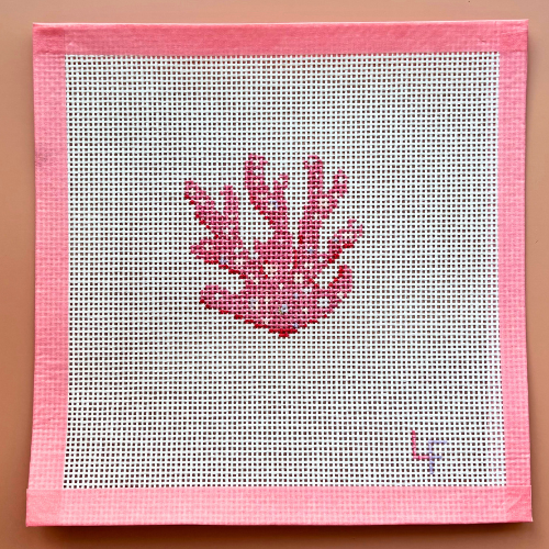 Glitter Coral + Pearl Needlepoint Canvas