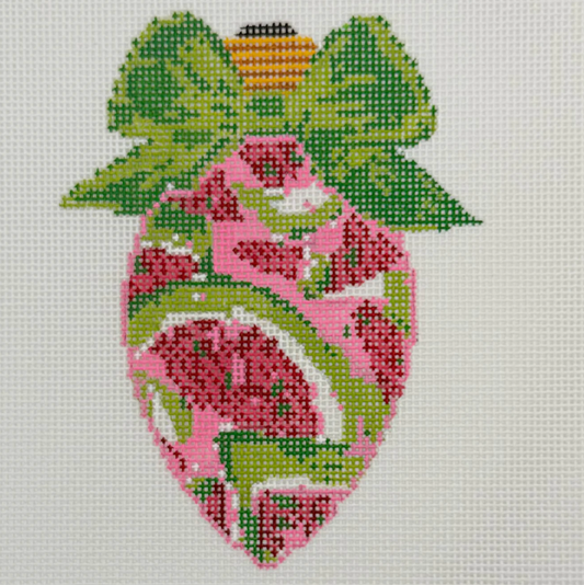 Needlepoint by Laura - Bow Bulb Watermelon