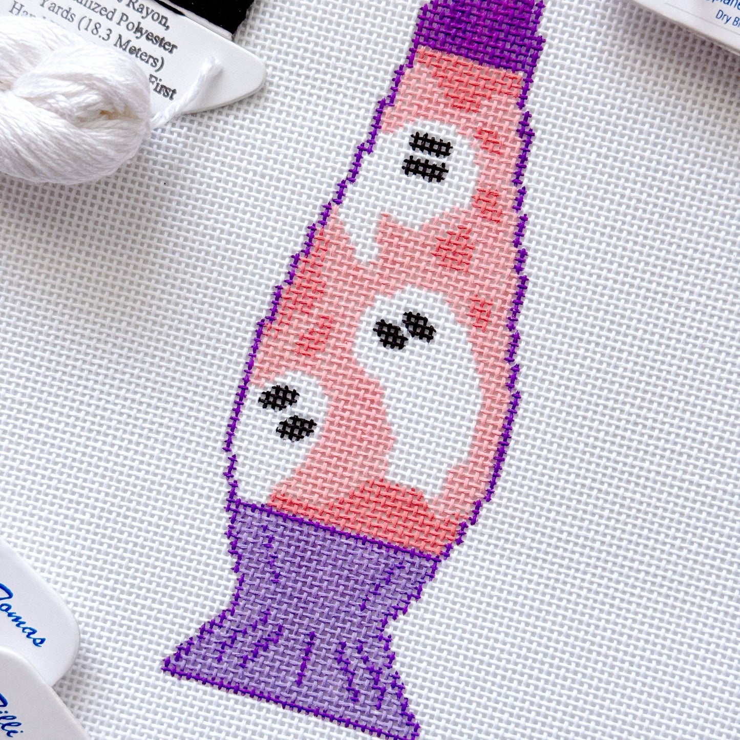 Halloween Needlepoint Canvas 18 Mesh 5” Design, Ghost Lava Lamp Needlepoint Canvas